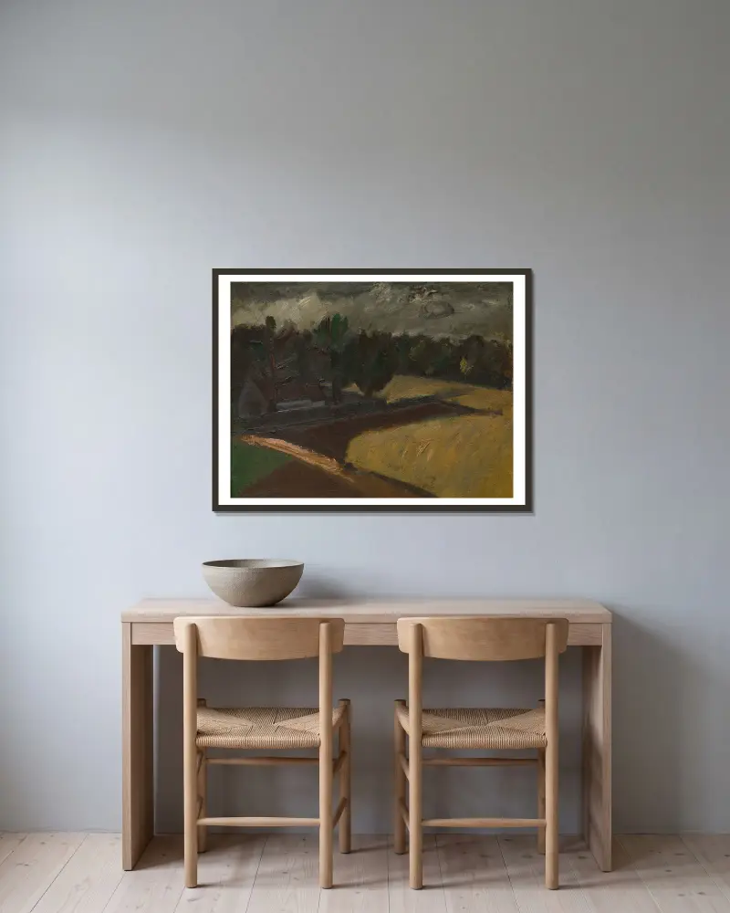 Landschaft von Gustave De Smet gerahmt an einer Wand