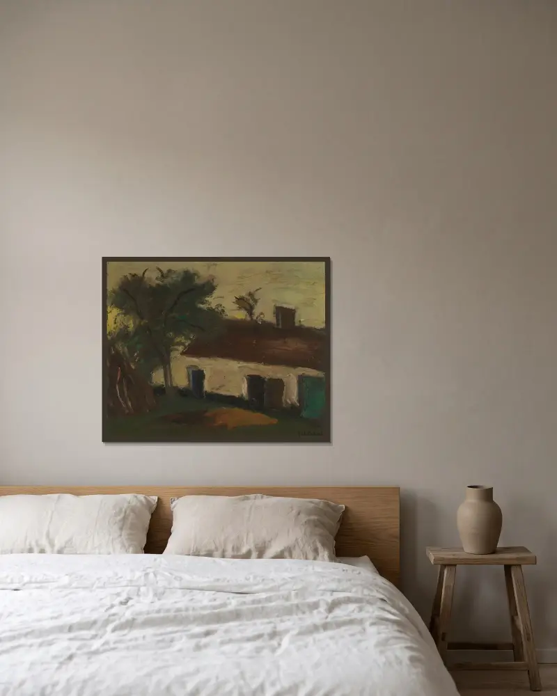 Stall von Gustave De Smet gerahmt an einer Wand