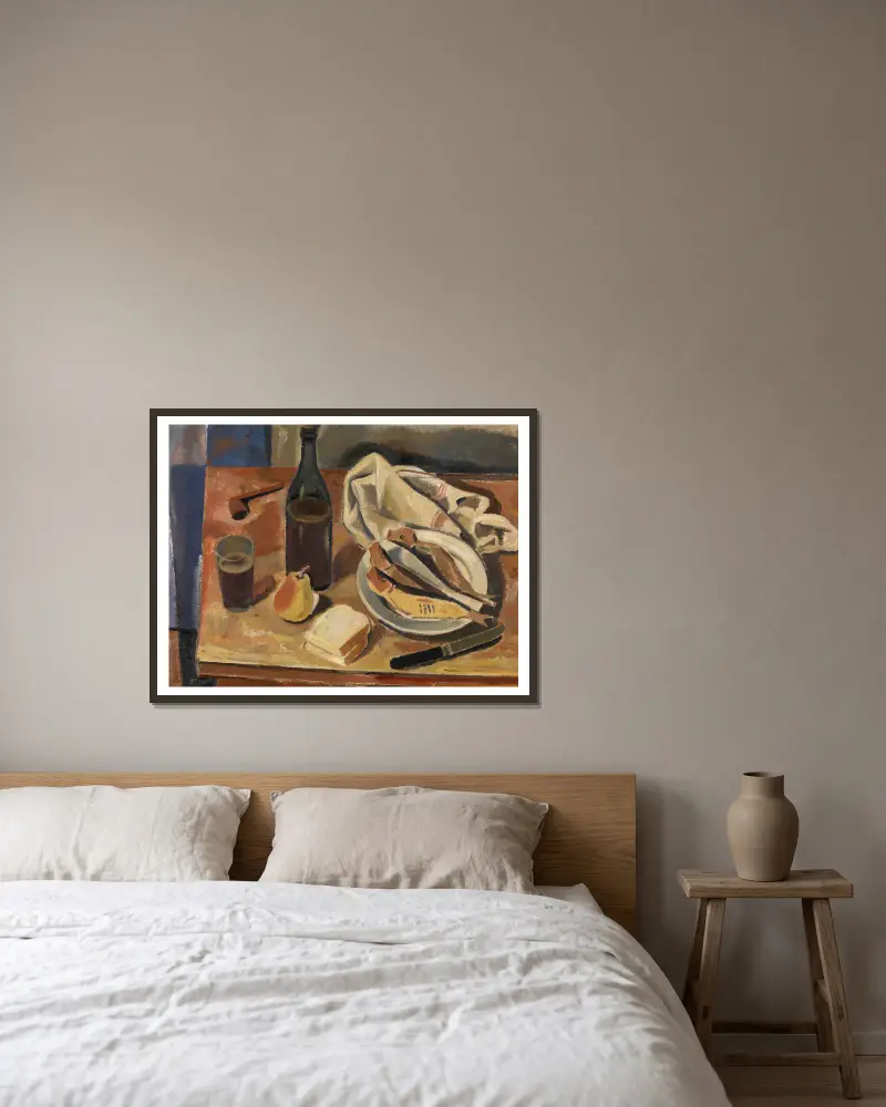 Martwa natura ze śledziem, Gustave De Smet w ramie na ścianie