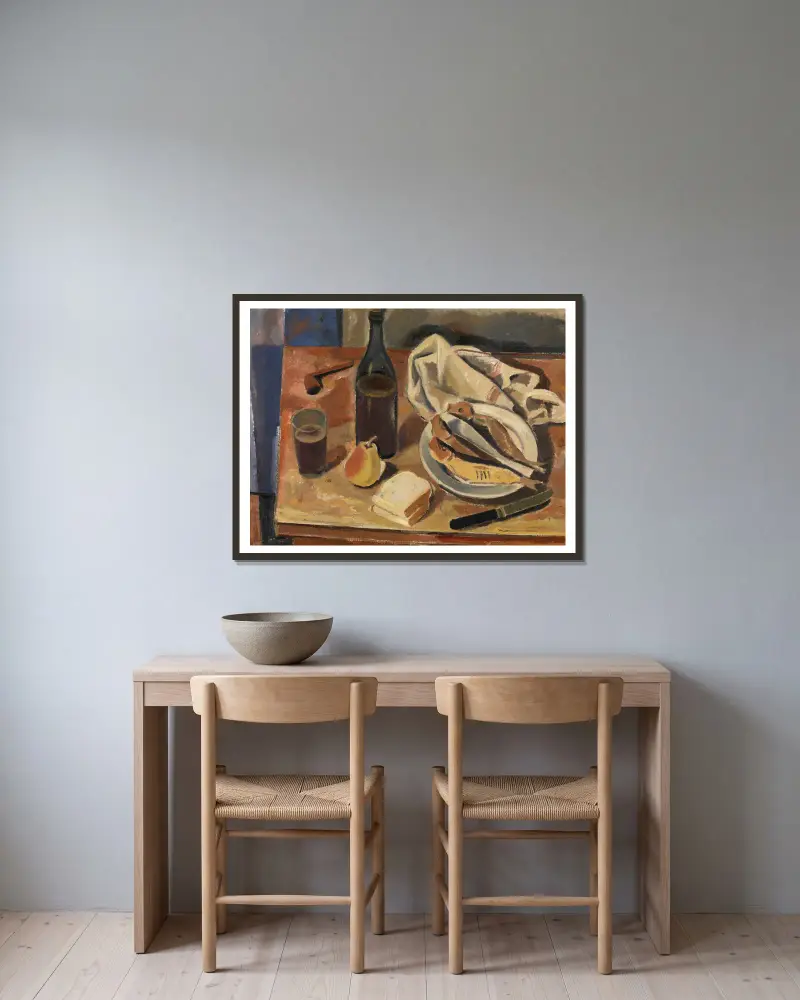Martwa natura ze śledziem, Gustave De Smet w ramie na ścianie