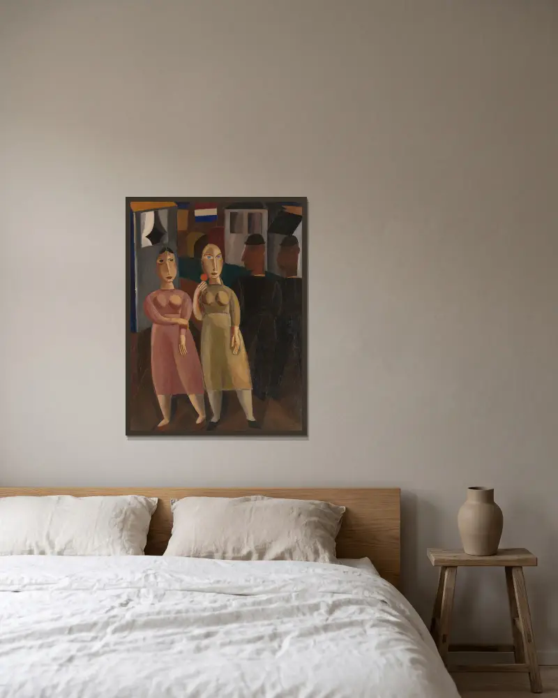 Sonntag von Gustave De Smet gerahmt an einer Wand