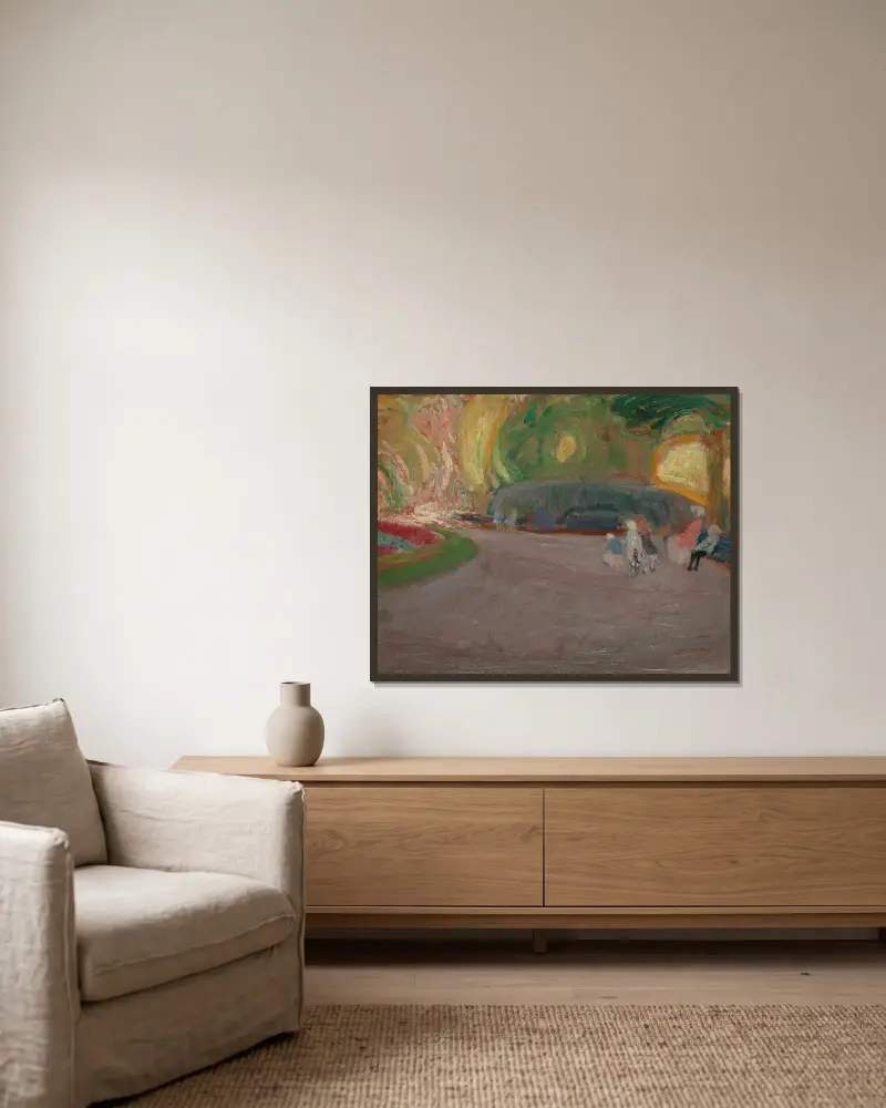 Vondelpark av Gustave De Smet inramad på en vägg