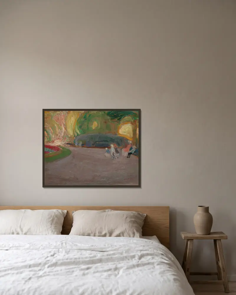 Vondelpark av Gustave De Smet inramad på en vägg