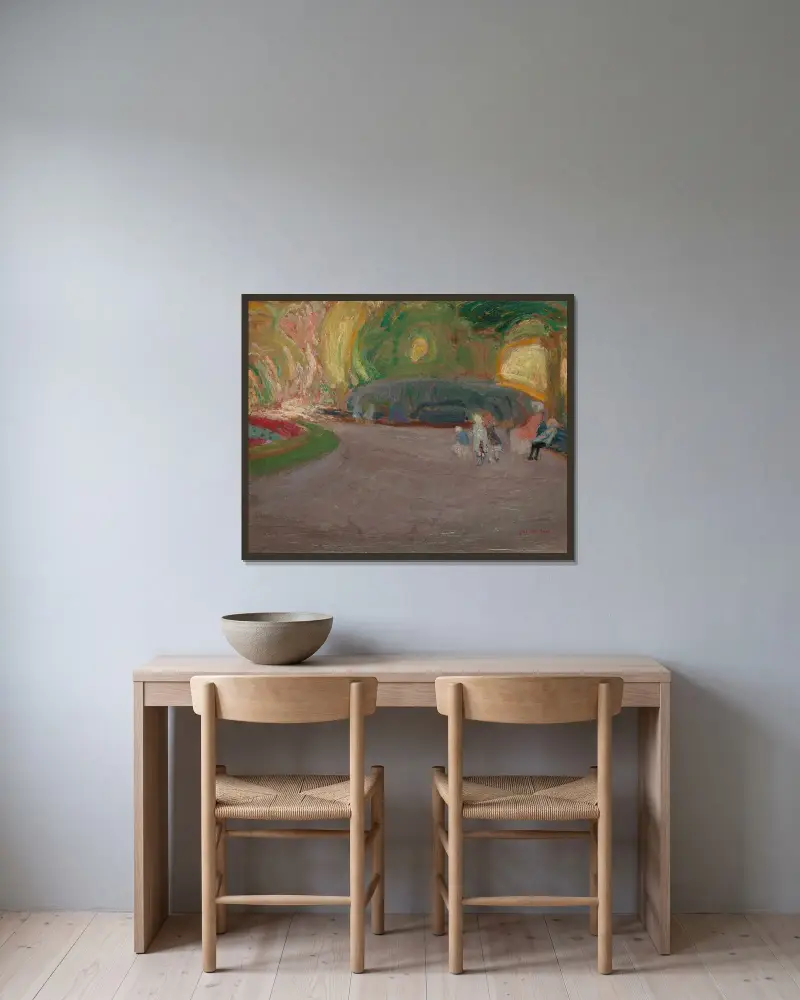 Vondelpark av Gustave De Smet inramad på en vägg