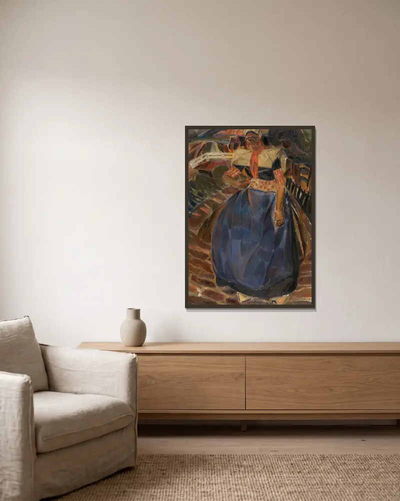 Woman from Spakenburg av Gustave De Smet inramad på en vägg