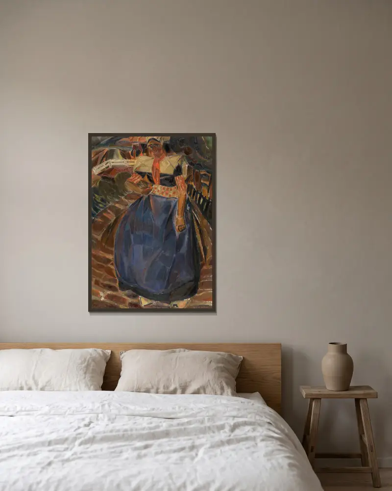 Woman from Spakenburg av Gustave De Smet inramad på en vägg