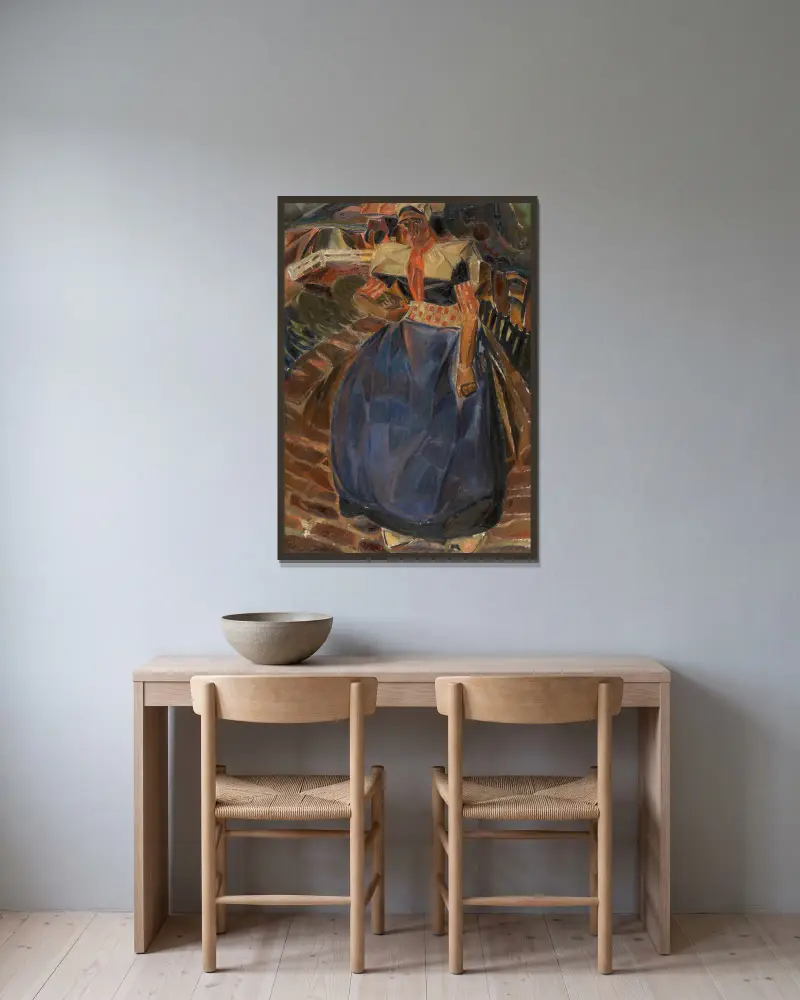 Woman from Spakenburg av Gustave De Smet inramad på en vägg