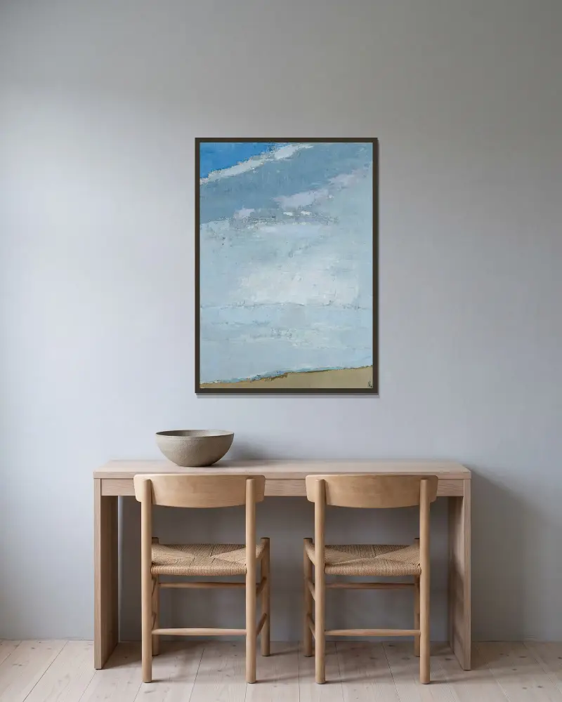 Himmel von Nicolas De Staël gerahmt an einer Wand