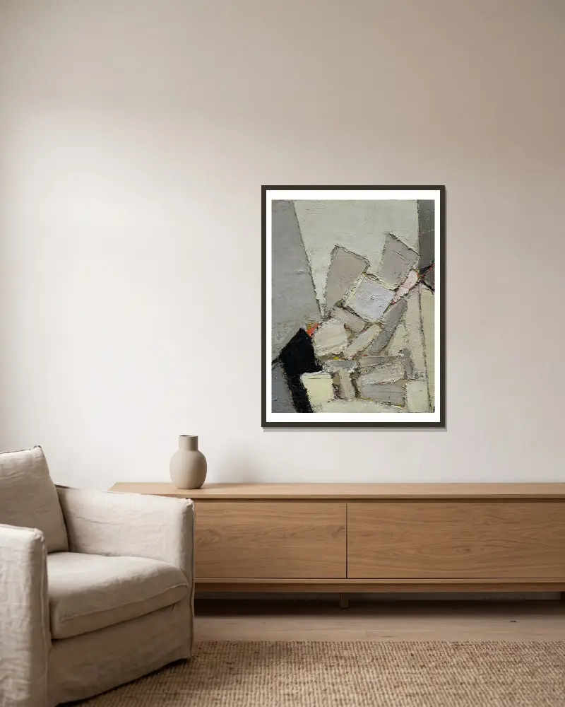 Composition, 1949 – nr 2 av Nicolas De Staël inramad på en vägg