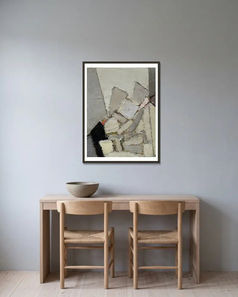 Composition, 1949 – nr 2 av Nicolas De Staël inramad på en vägg