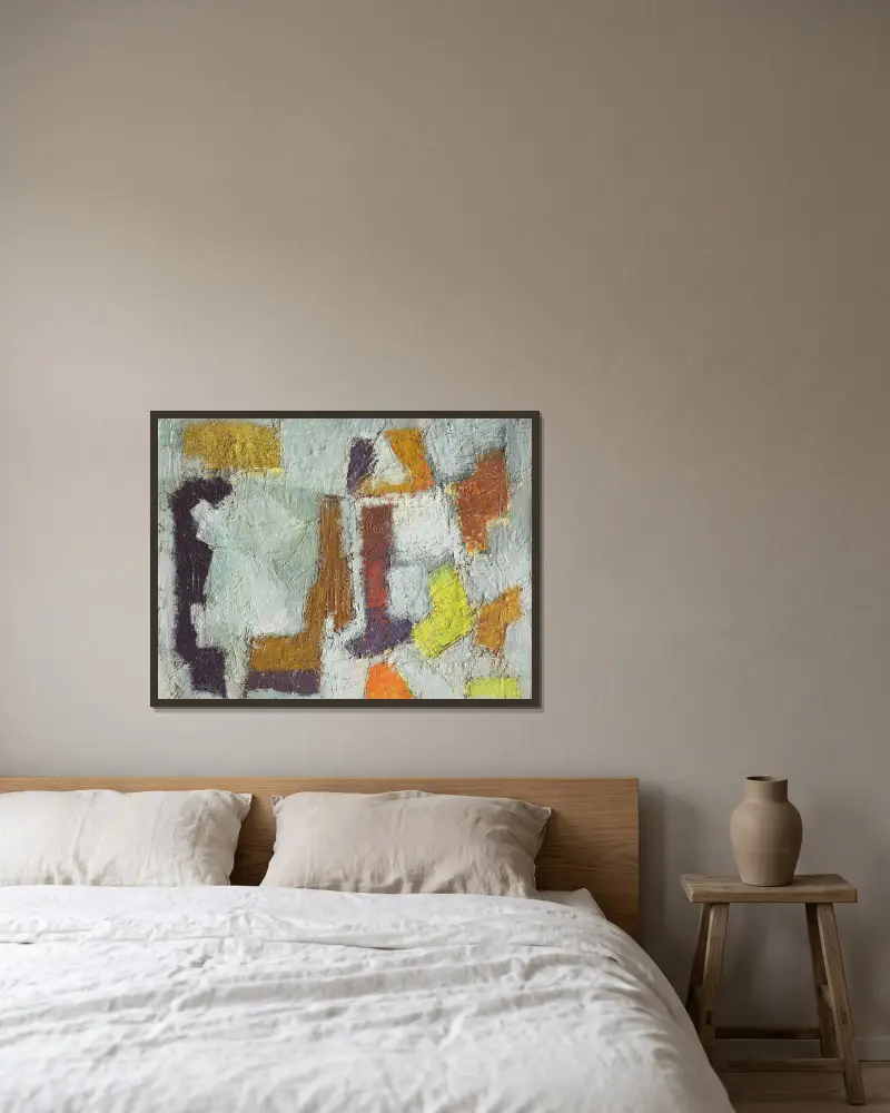 Komposition, 1949 – Nr. 1 von Nicolas De Staël gerahmt an einer Wand