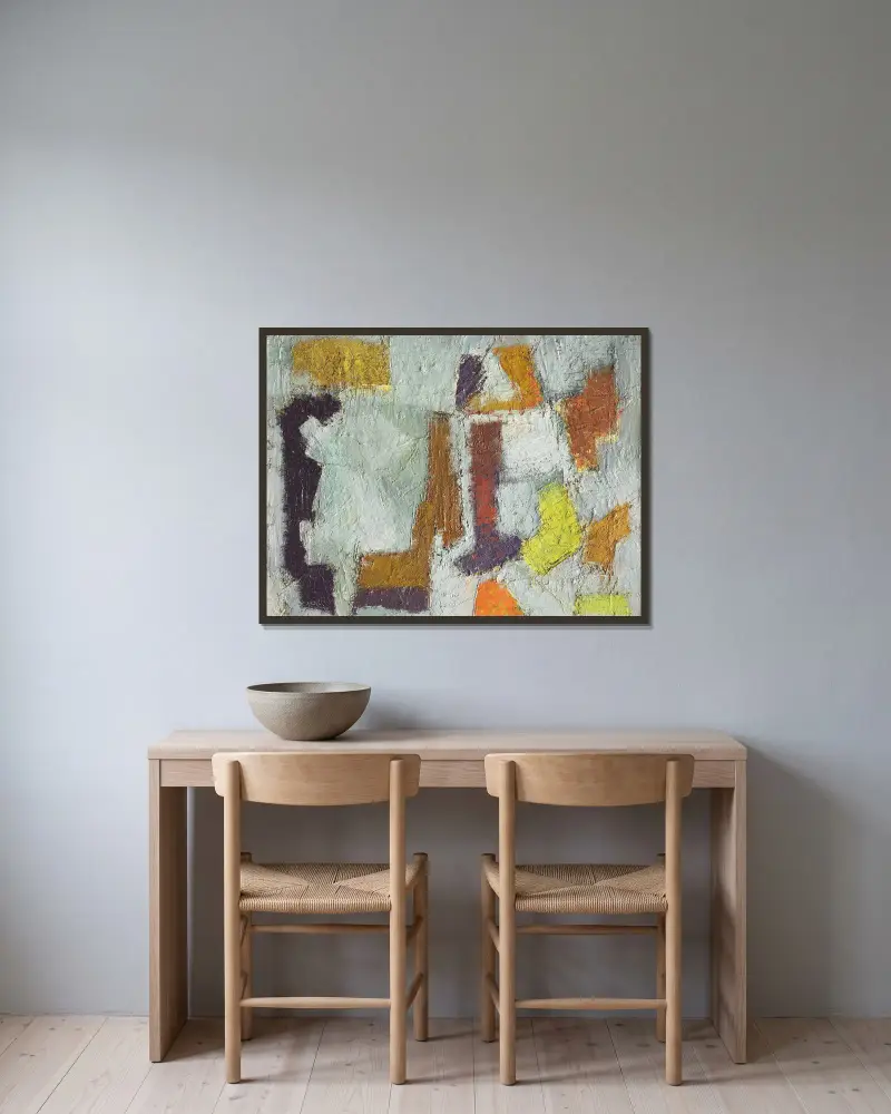 Komposition, 1949 – Nr. 1 von Nicolas De Staël gerahmt an einer Wand