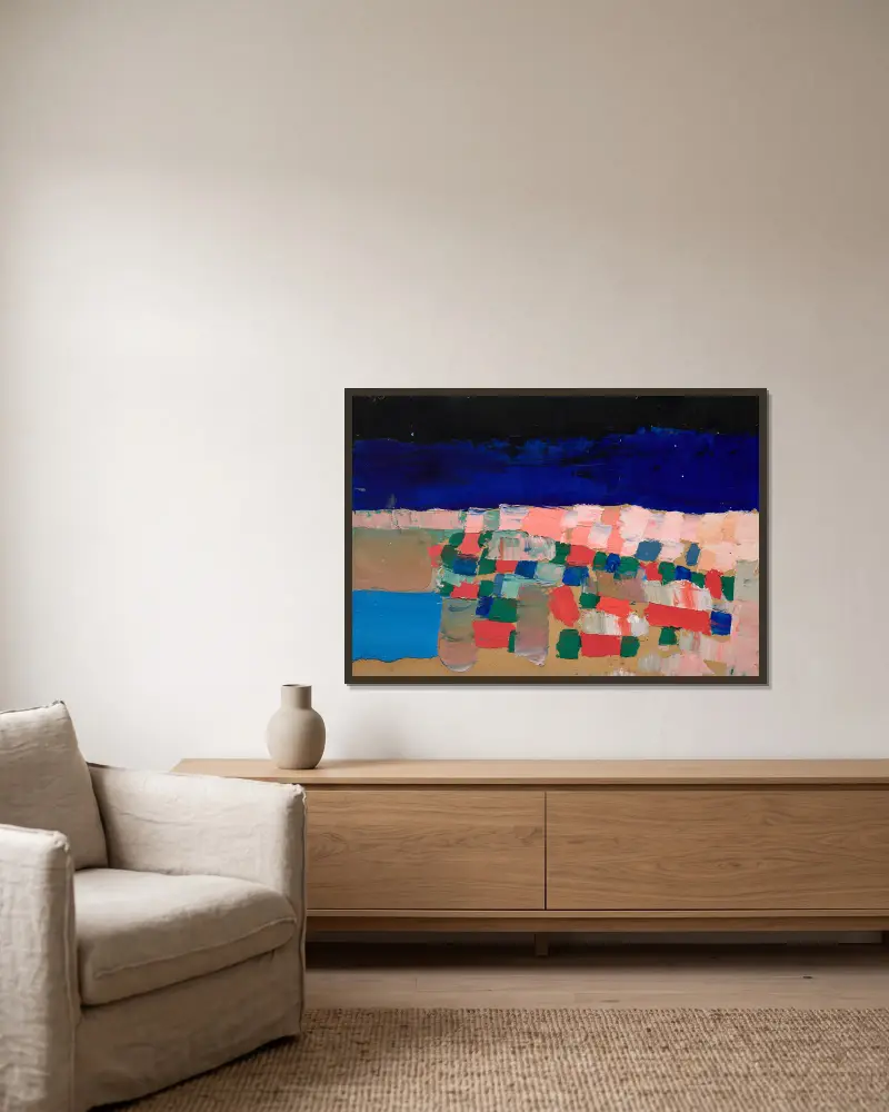 Le Lavandou von Nicolas De Staël gerahmt an einer Wand