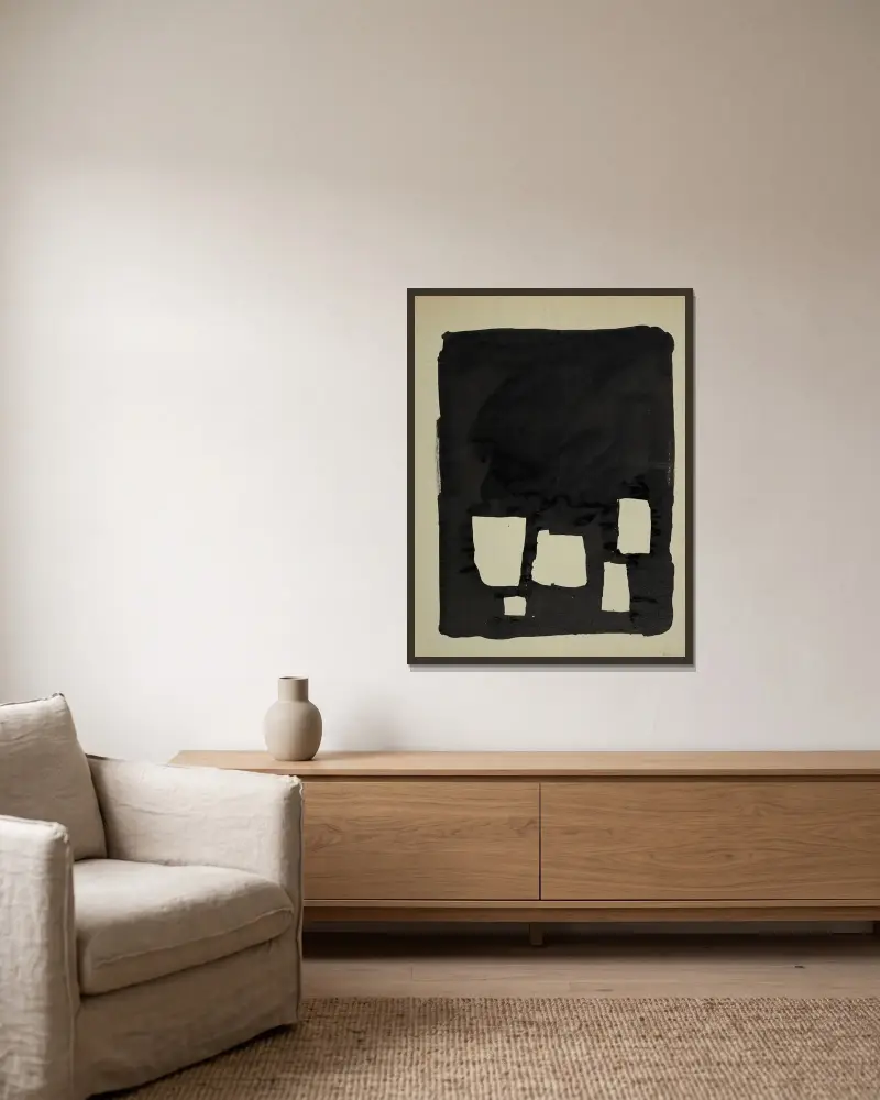 Le Requin et la mouette av Nicolas De Staël inramad på en vägg