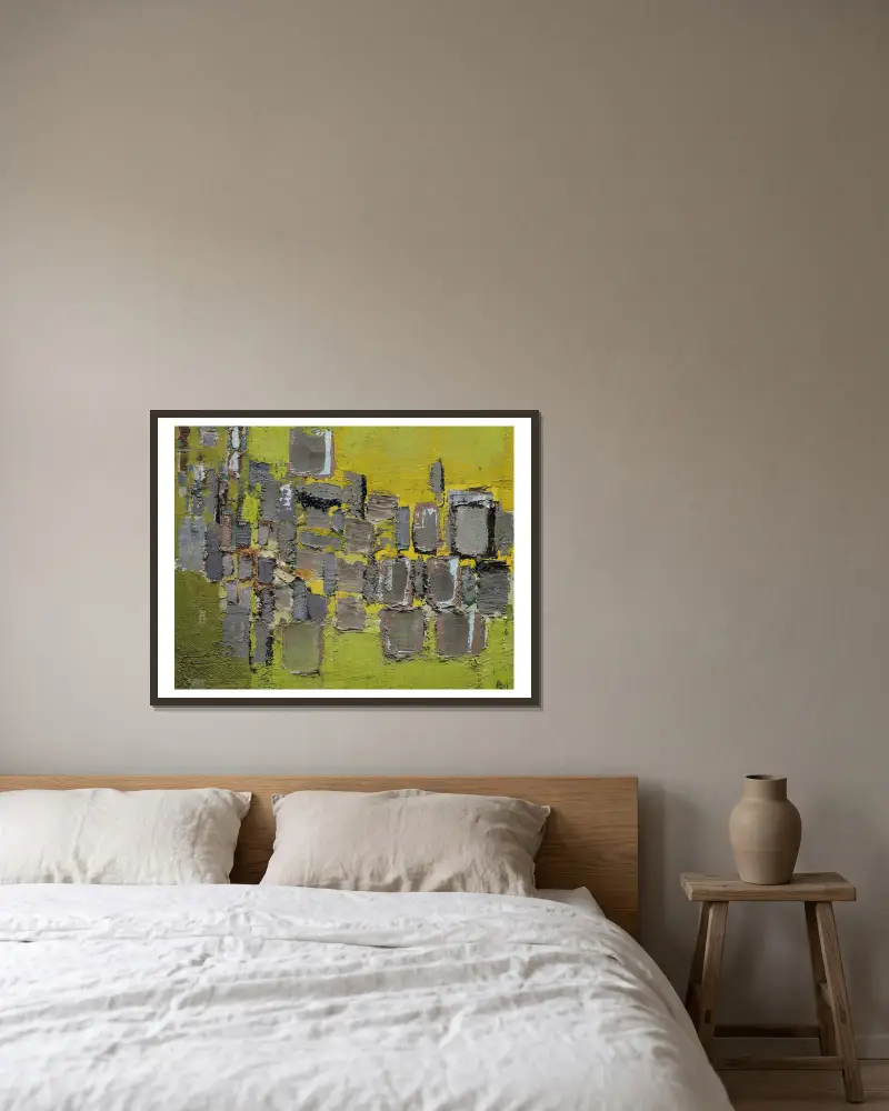 Krajina, 1951 – Nr. 2, Nicolas De Staël v rámu na stěně