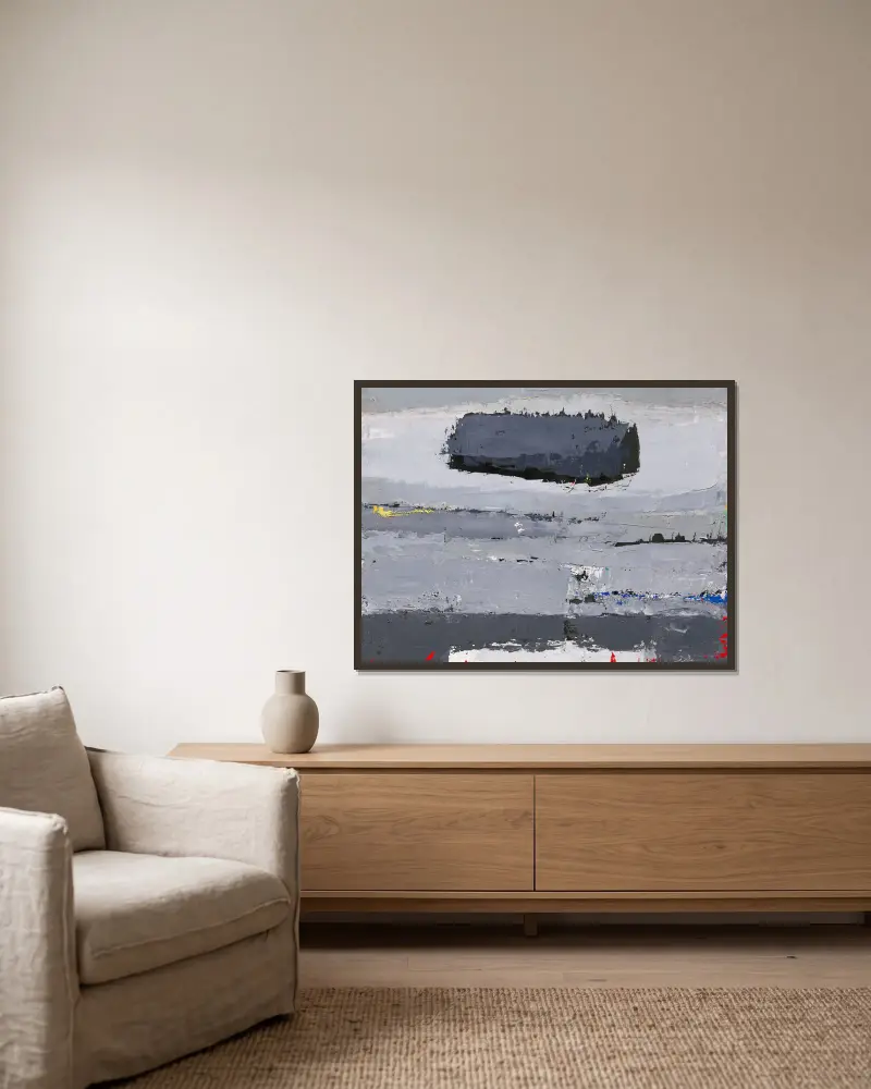 Landschaft mit Wolke von Nicolas De Staël gerahmt an einer Wand