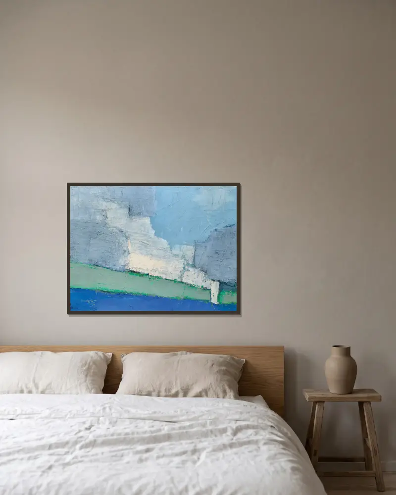 Paysage de Vaucluse No. 3 av Nicolas De Staël inramad på en vägg