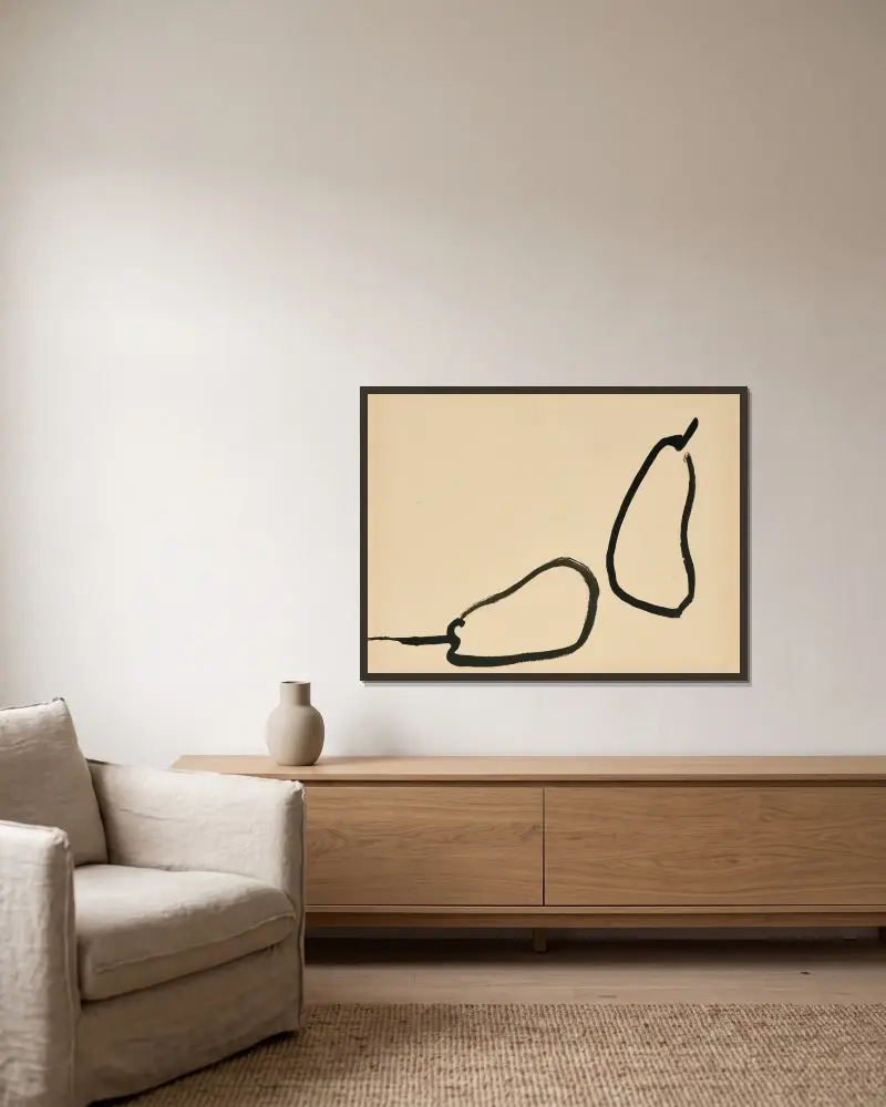 Birnen von Nicolas De Staël gerahmt an einer Wand