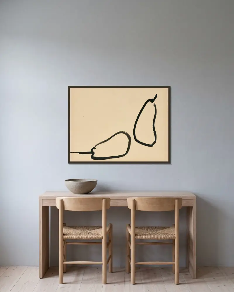 Birnen von Nicolas De Staël gerahmt an einer Wand