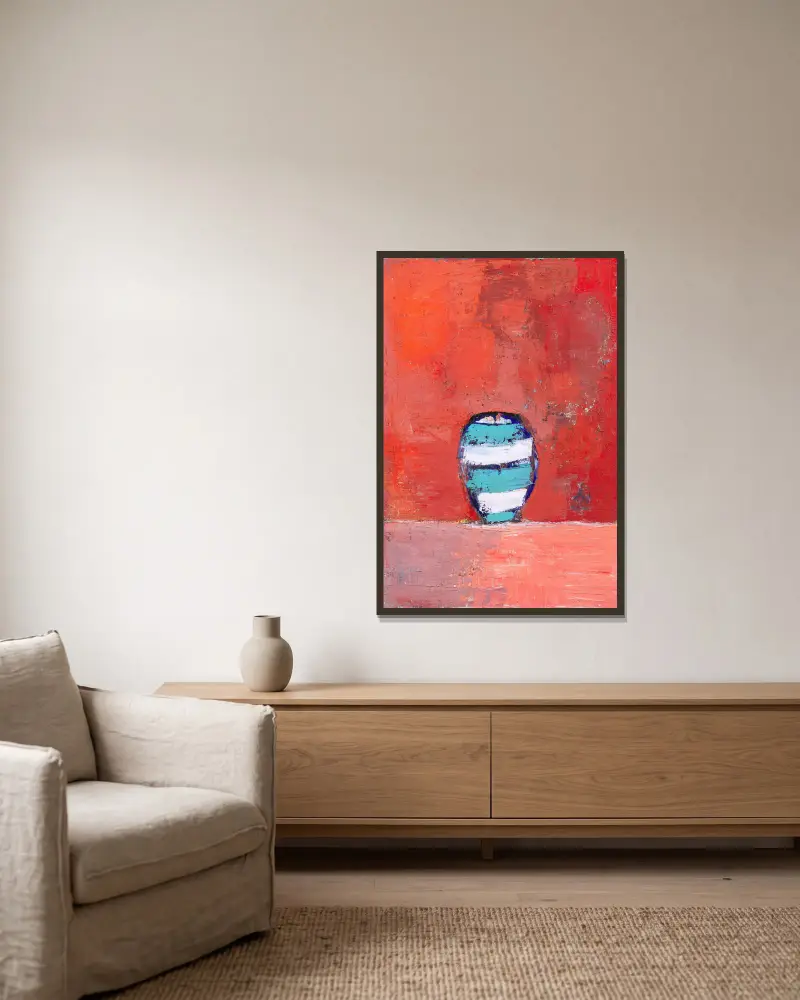 Rocka i kruka von Nicolas De Staël gerahmt an einer Wand