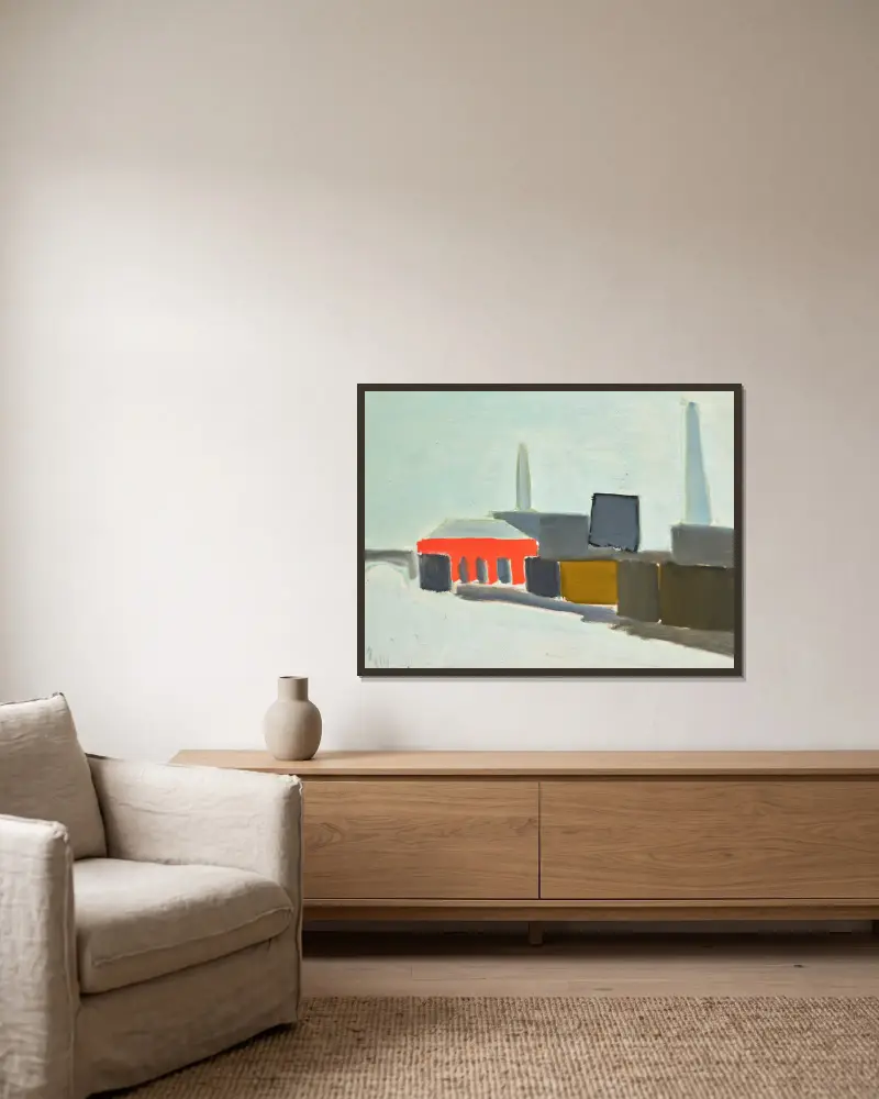 Quai de Grenelle von Nicolas De Staël gerahmt an einer Wand