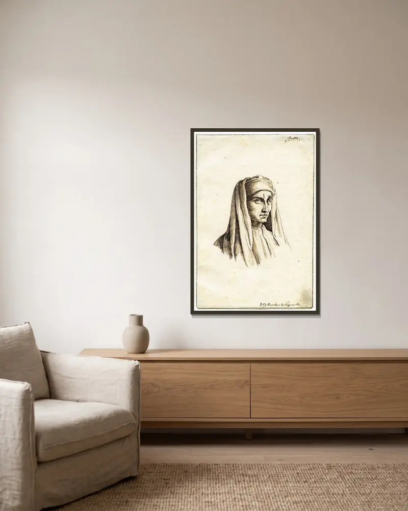 Brunelleschi (sog. Giotto) von David Humbert de Superville gerahmt an einer Wand