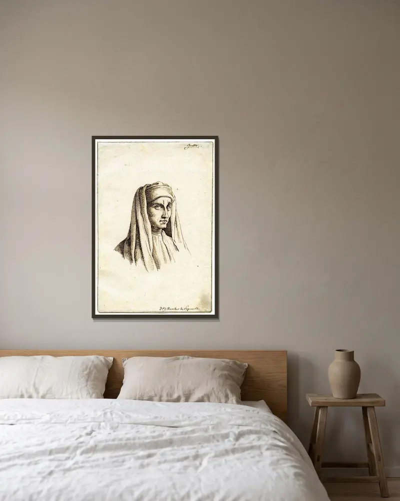 Brunelleschi (sog. Giotto) von David Humbert de Superville gerahmt an einer Wand