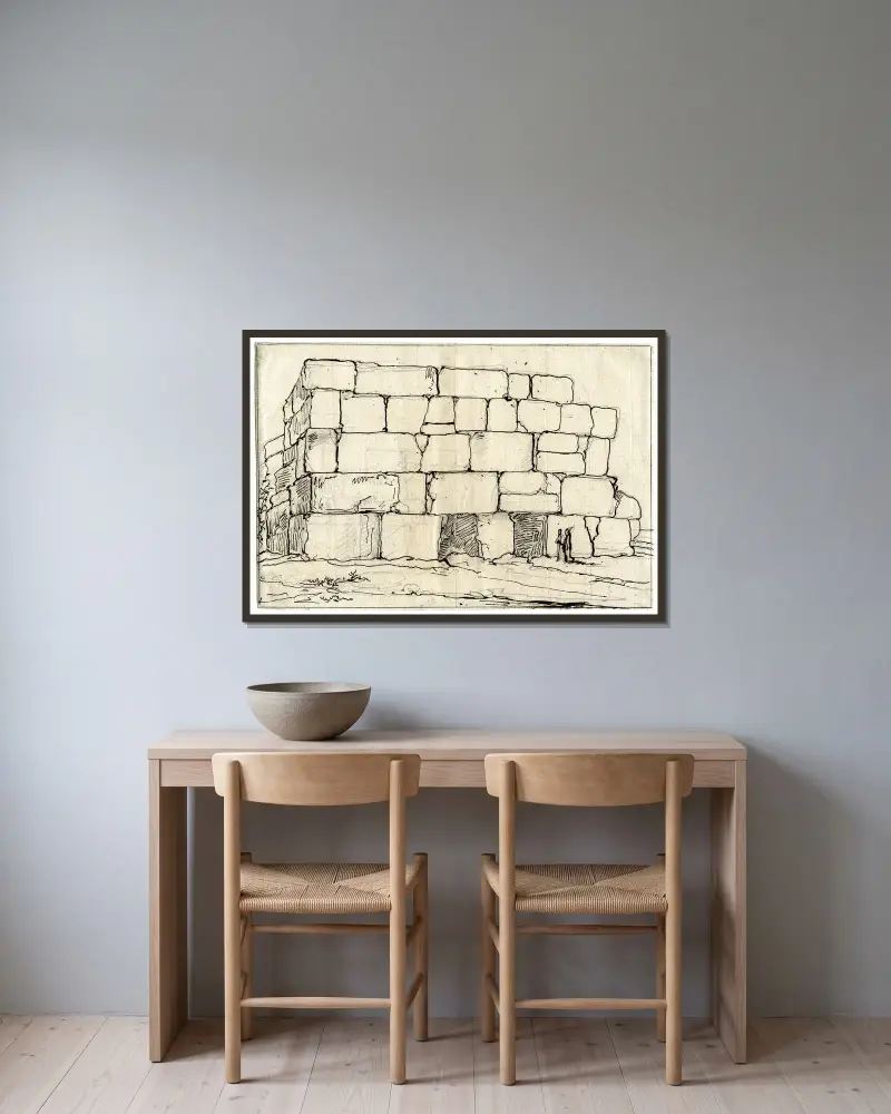 Zyklopischer Bau von David Humbert de Superville gerahmt an einer Wand