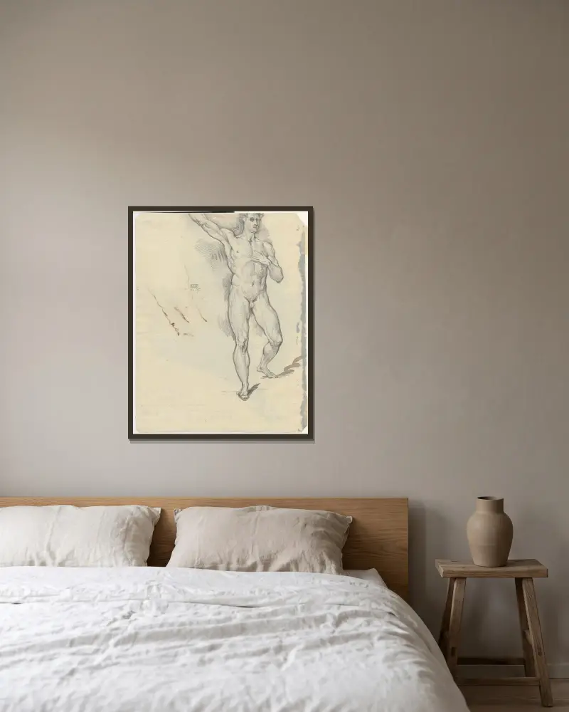 Akt von David Humbert de Superville gerahmt an einer Wand