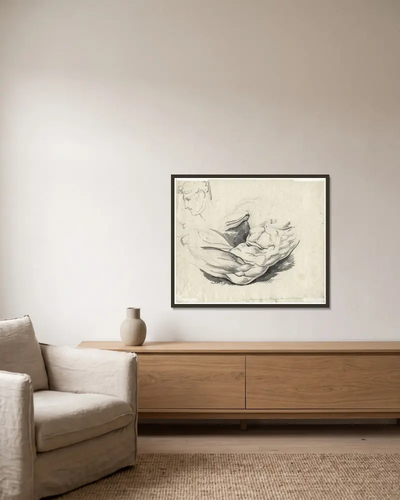 Torso von David Humbert de Superville gerahmt an einer Wand