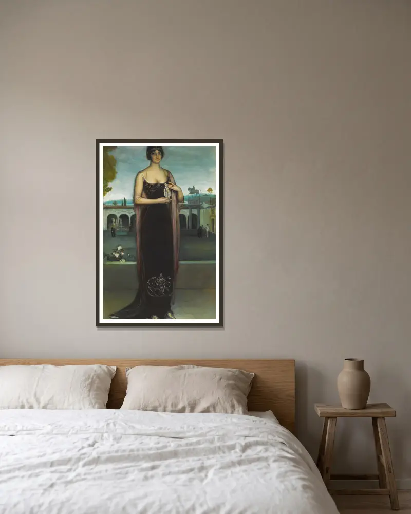 Adela Carbone, die Tanagra von Julio Romero De Torres gerahmt an einer Wand