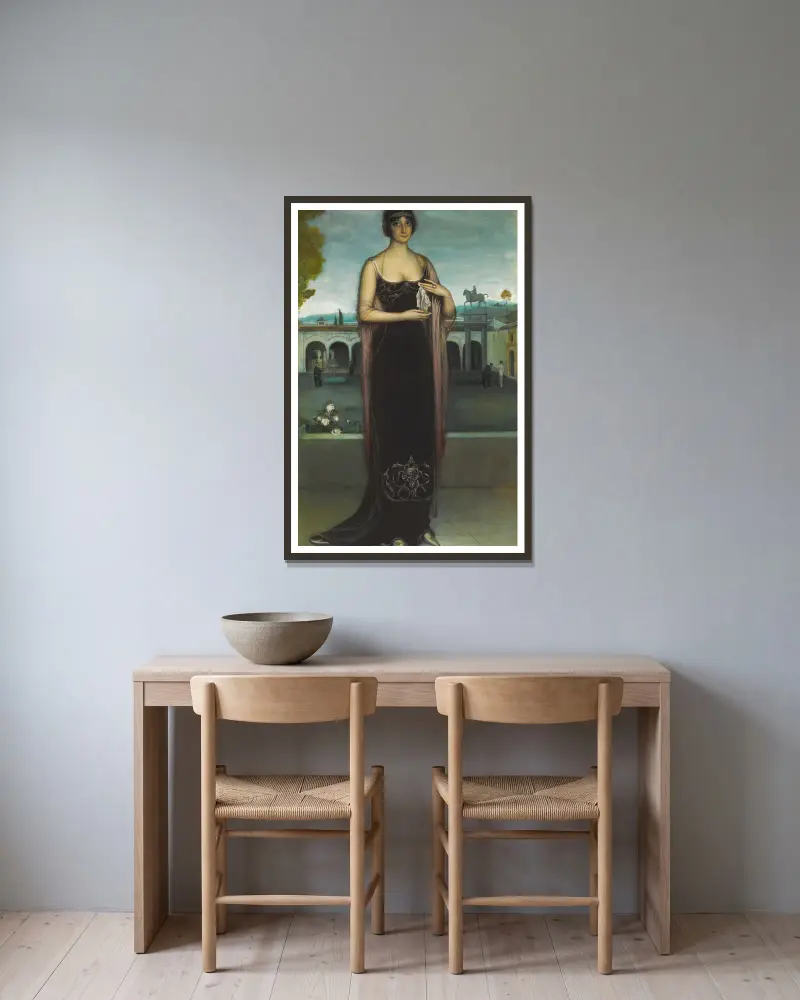 Adela Carbone, die Tanagra von Julio Romero De Torres gerahmt an einer Wand