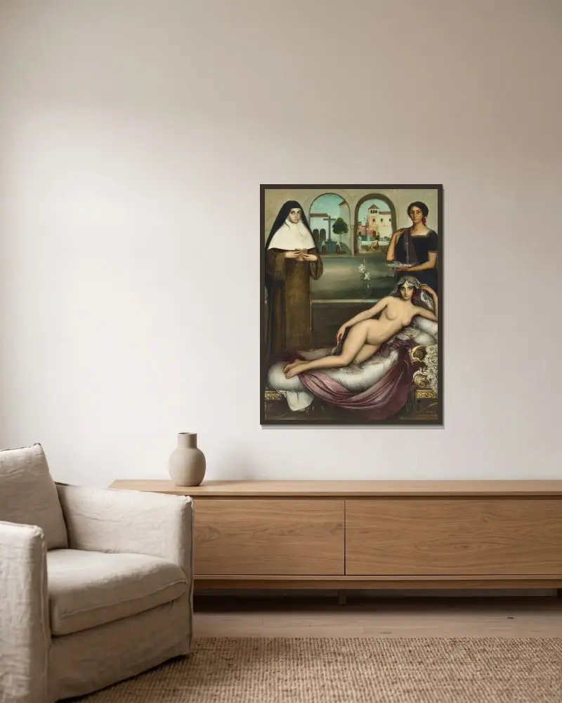 Dwie ścieżki, Julio Romero De Torres w ramie na ścianie