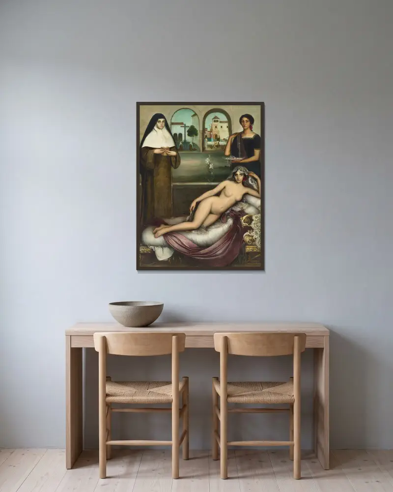 Dwie ścieżki, Julio Romero De Torres w ramie na ścianie