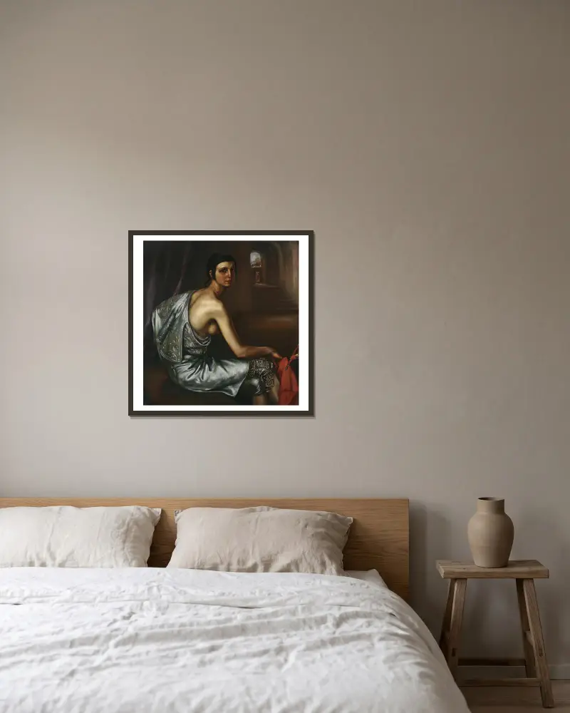 The Torero girl av Julio Romero De Torres inramad på en vägg