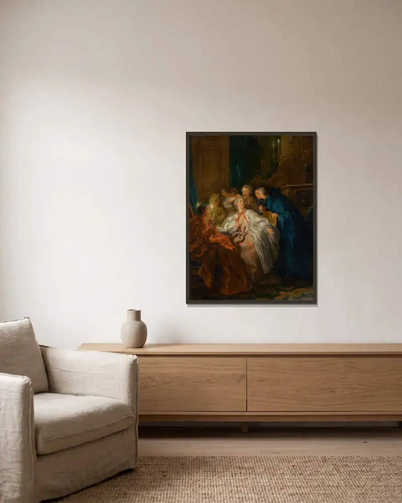 Vor dem Ball von Jean-François de Troy gerahmt an einer Wand