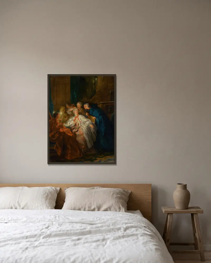 Vor dem Ball von Jean-François de Troy gerahmt an einer Wand