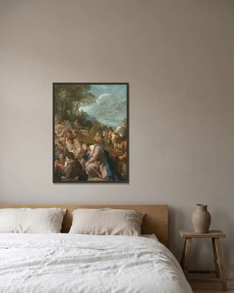 Le portement de Croix av Jean-François de Troy inramad på en vägg