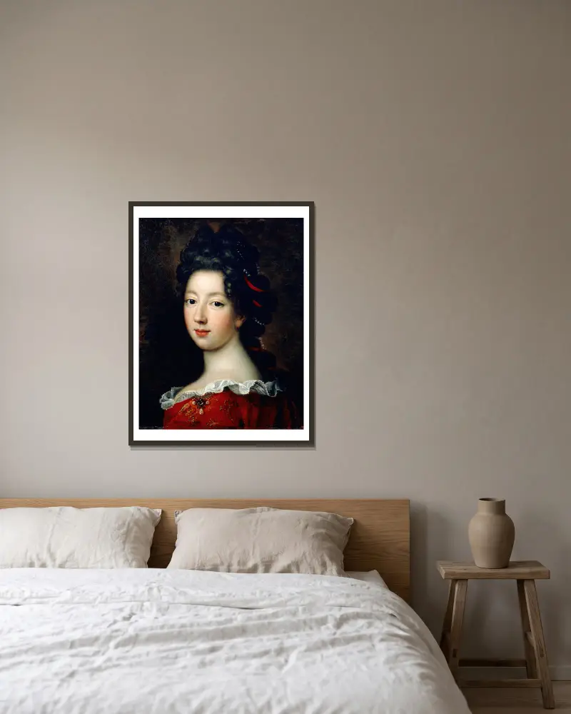 Louise Françoise de Bourbon, mademoiselle de Nantes (from 1688 until 1693) av Jean-François de Troy inramad på en vägg