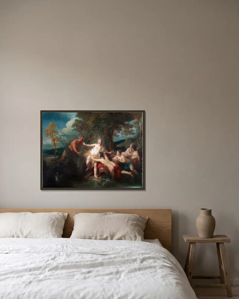 Pan a Syrinx, 1720, Jean-François de Troy v rámu na stěně