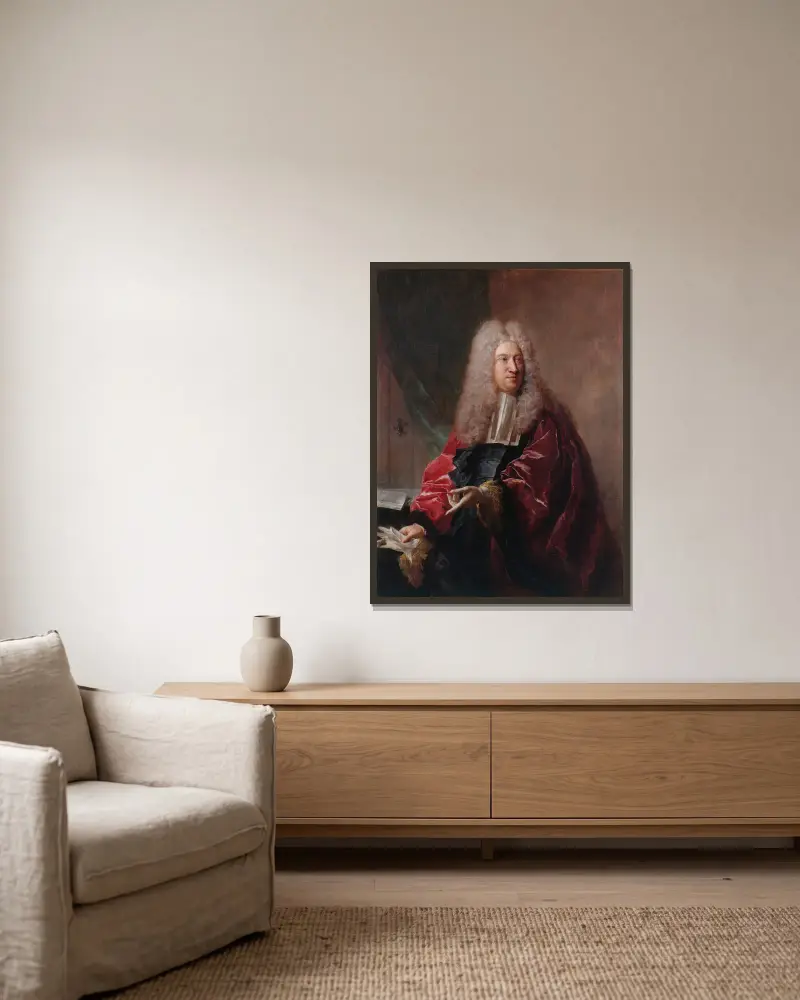 Porträt von Jean Hébert, Schöffe der Stadt Paris von Jean-François de Troy gerahmt an einer Wand