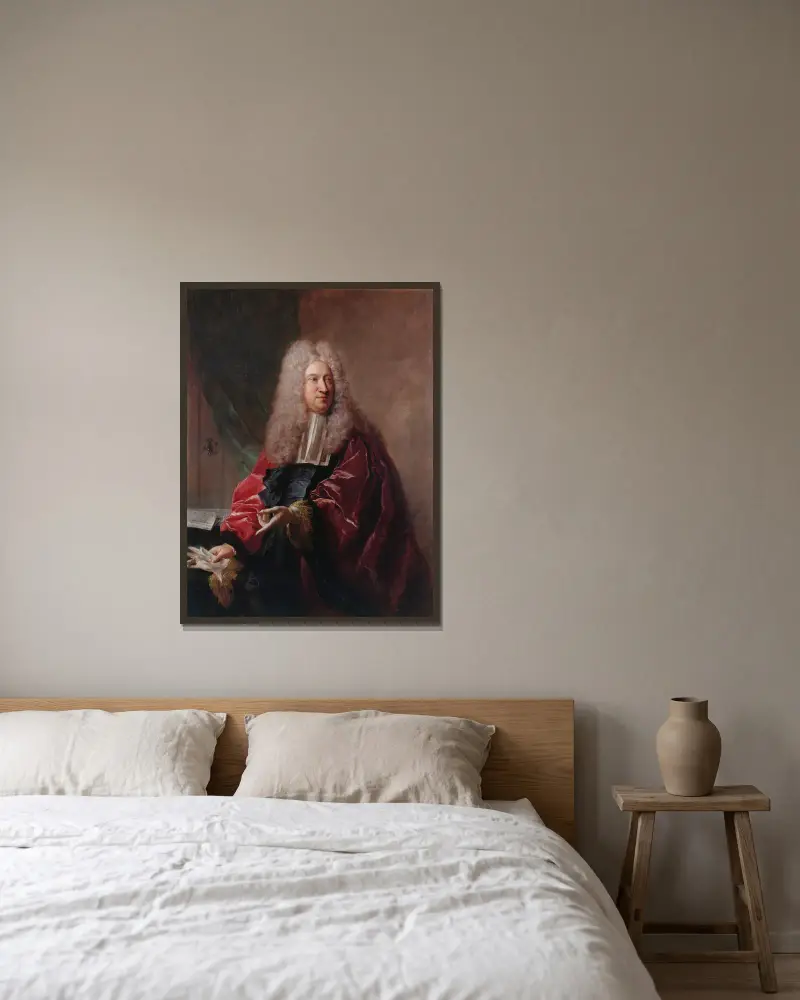 Porträt von Jean Hébert, Schöffe der Stadt Paris von Jean-François de Troy gerahmt an einer Wand