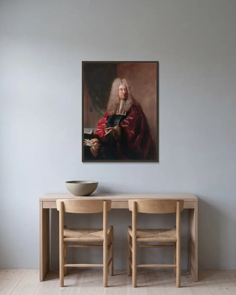 Porträt von Jean Hébert, Schöffe der Stadt Paris von Jean-François de Troy gerahmt an einer Wand