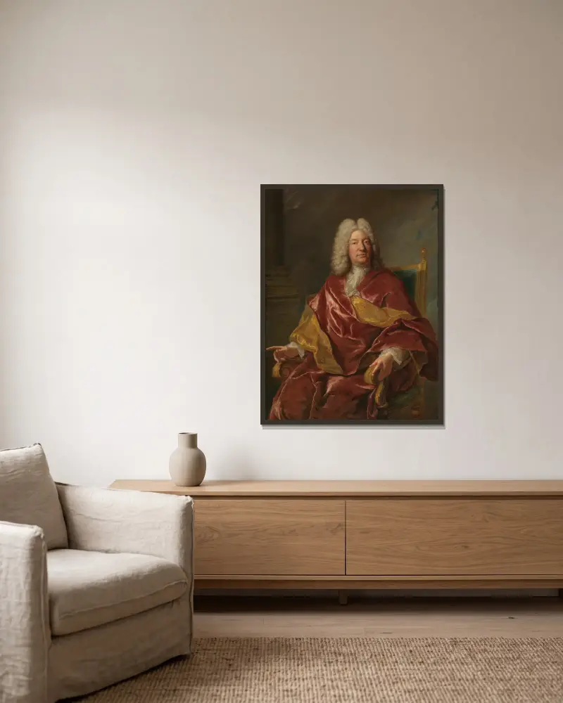 Portrait Of A Man av Jean-François de Troy inramad på en vägg