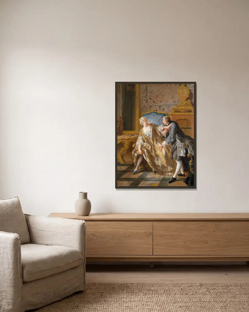 Der Hosenbandorden von Jean-François de Troy gerahmt an einer Wand