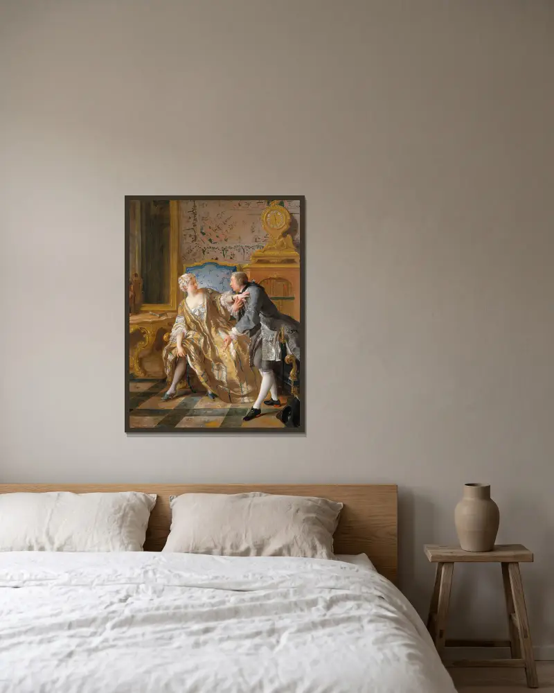Der Hosenbandorden von Jean-François de Troy gerahmt an einer Wand