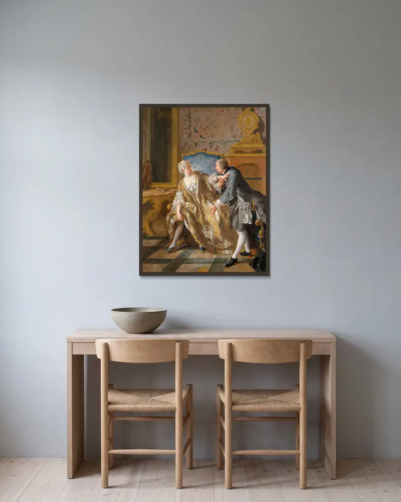 Der Hosenbandorden von Jean-François de Troy gerahmt an einer Wand