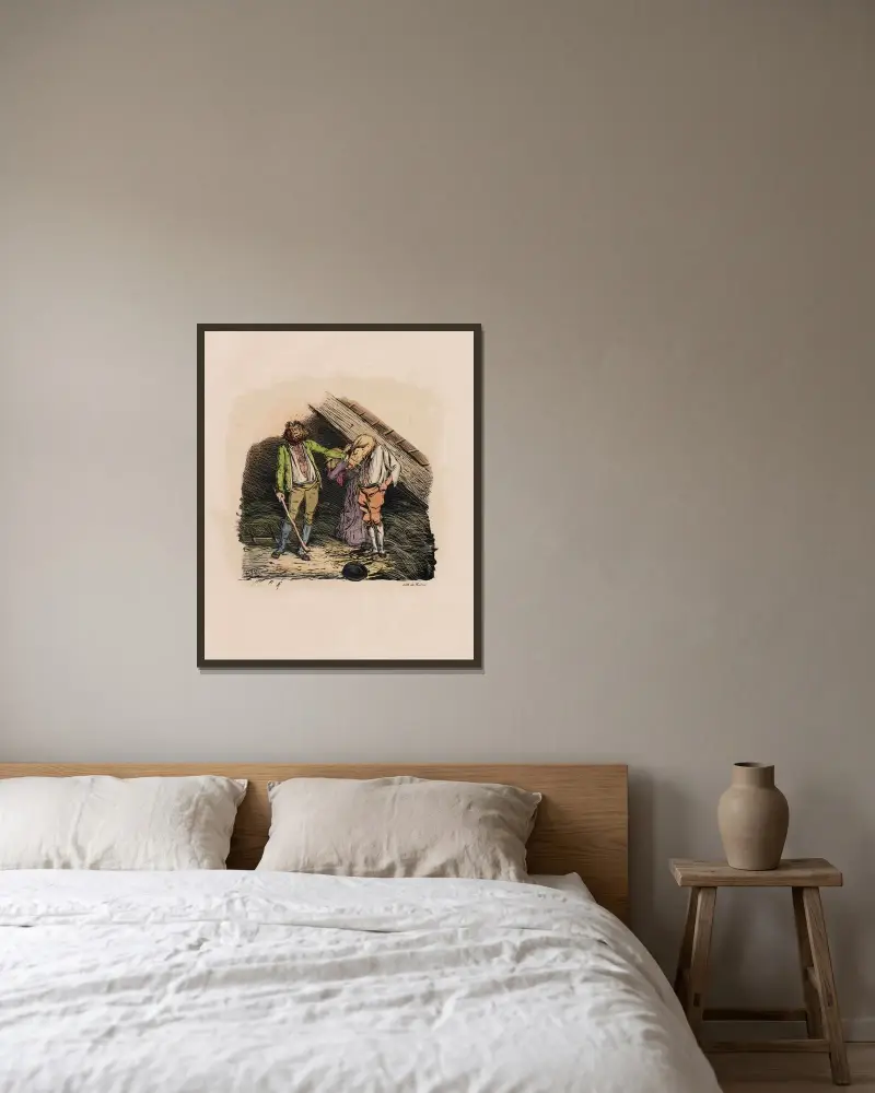 Contrainte par Corps av Charles-Joseph Traviès de Villers inramad på en vägg