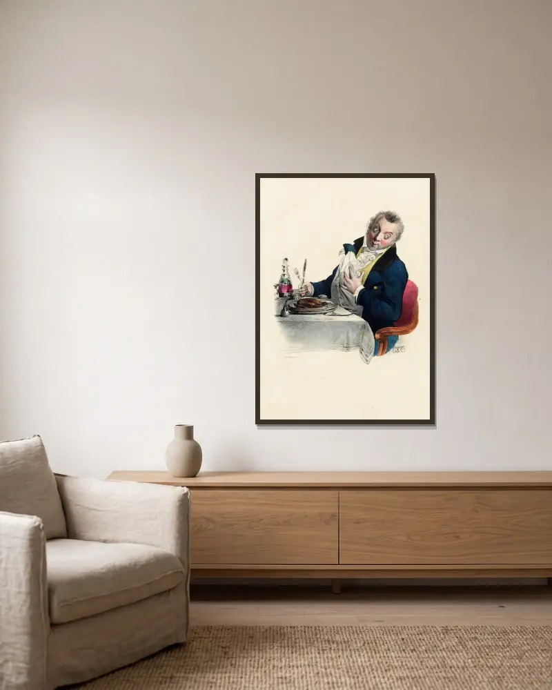 Délicieux aspect von Charles-Joseph Traviès de Villers gerahmt an einer Wand