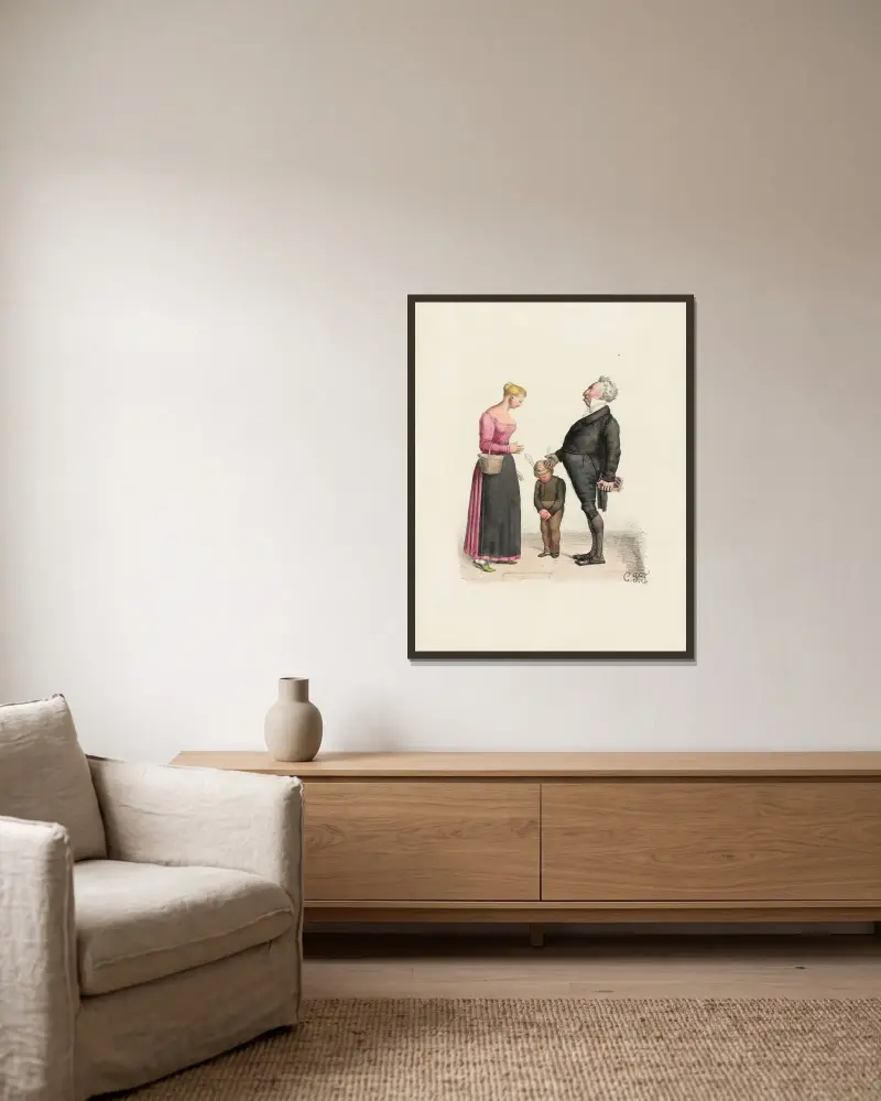 De lärdes galleri. Det är till er av Charles-Joseph Traviès de Villers inramad på en vägg